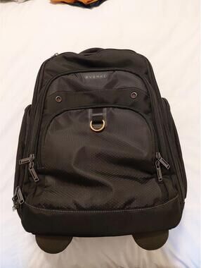 Everki Luggage Backpack Wheels Excellent Condition Black With Orange Interior
